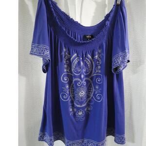 Style & Co
Women's Medium Cotton Oversized Tunic Boho Peasant Embroidered